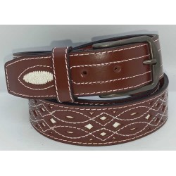 Cinturón caballero picado marrón en jmccinturonesargentinos.es