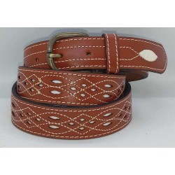Cinturón caballero picado natural en jmccinturonesargentinos.es