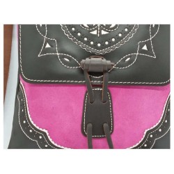 Bandolera de piel serraje picada en jmccinturonesargentinos.es